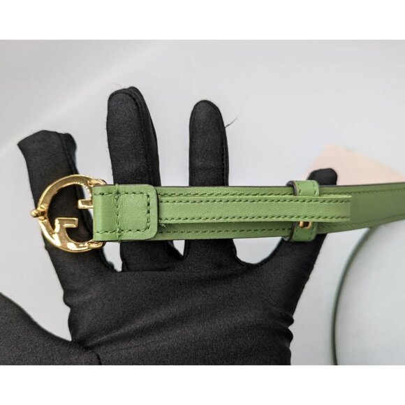 Gucci Women’s Blondie Ciny Interlocking Buckle Leather Belt Green 85cm 723073 - Picture 6 of 8